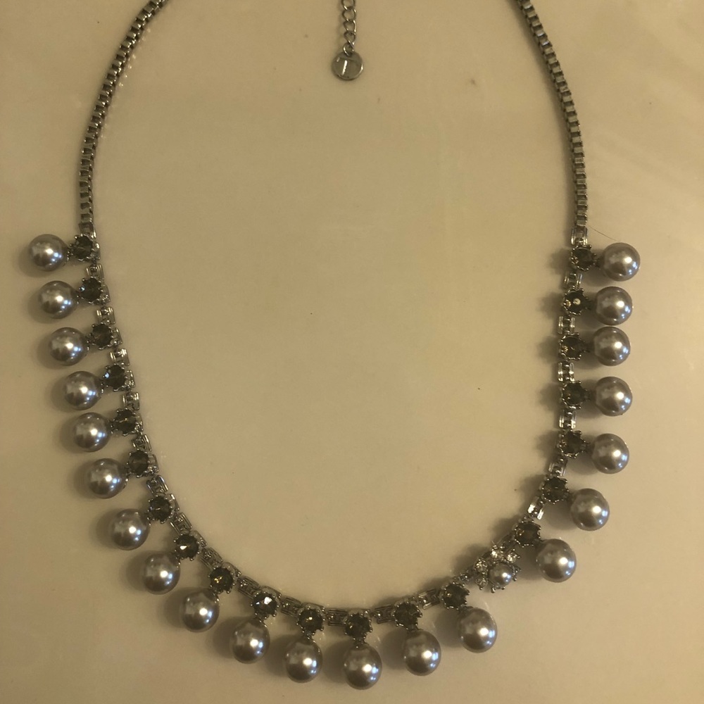 Talbots Grey pearl and stone necklace